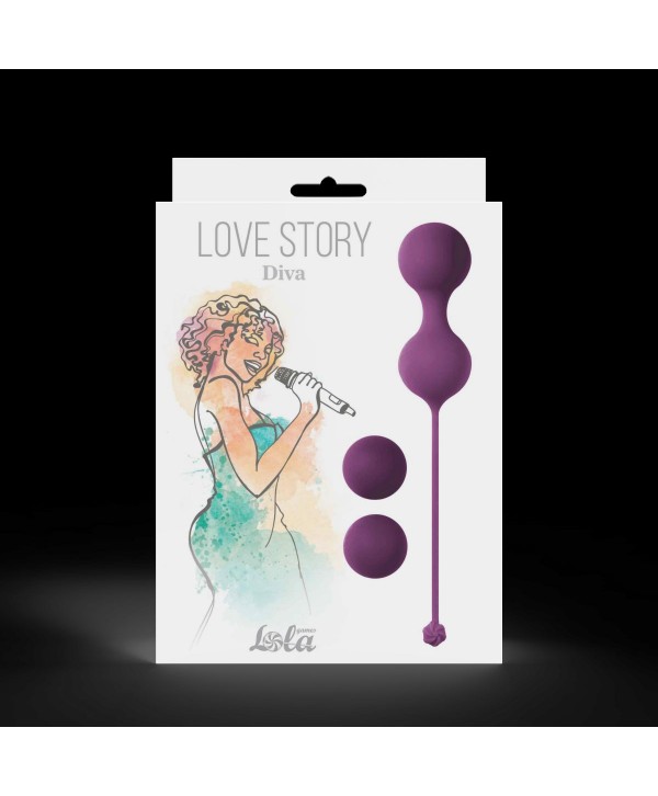 Набор фиолетовых вагинальных шариков Love Story Diva