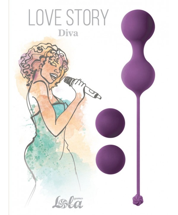 Набор фиолетовых вагинальных шариков Love Story Diva