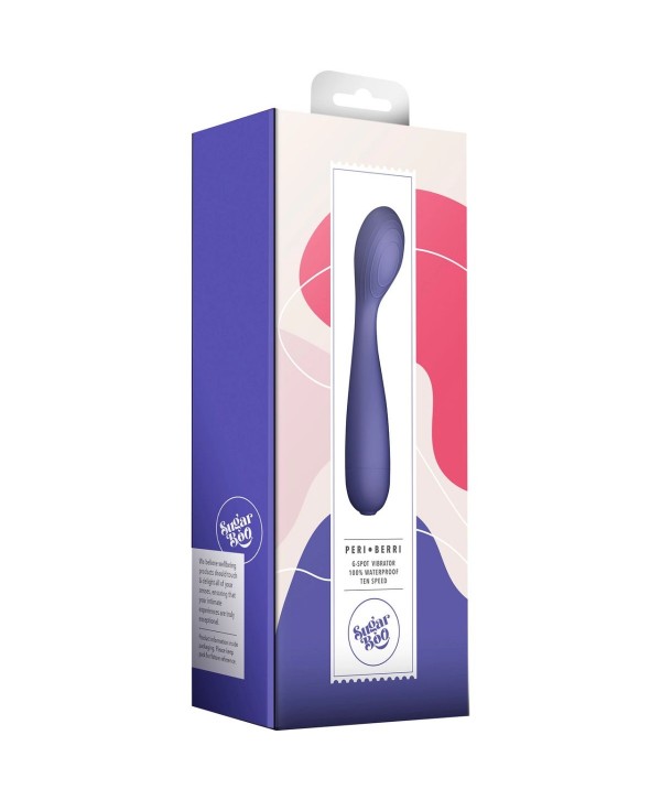 Фиолетовый вибратор для G-точки Peri Berri - 18,5 см.
