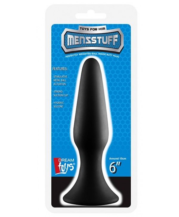 Черная анальная пробка METAL BALL BUTT PLUG - 15 см.