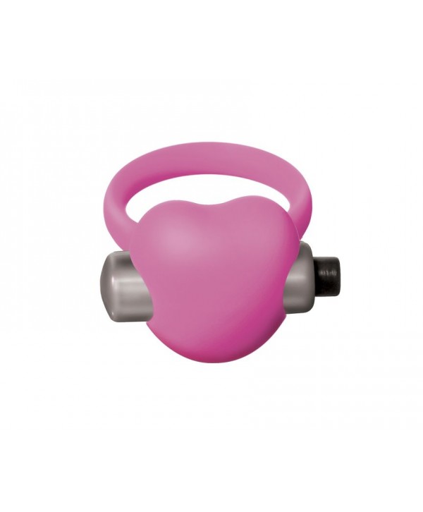 Розовое эрекционное виброкольцо Emotions Heartbeat Light pink 