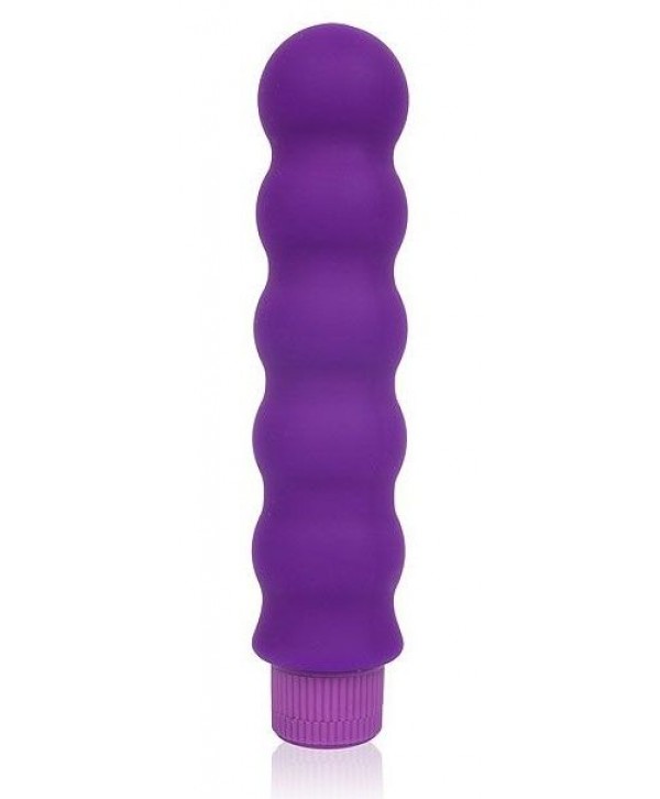 Фиолетовый силиконовый вибратор-елочка Cosmo - 15 см.
