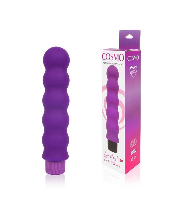 Фиолетовый силиконовый вибратор-елочка Cosmo - 15 см.