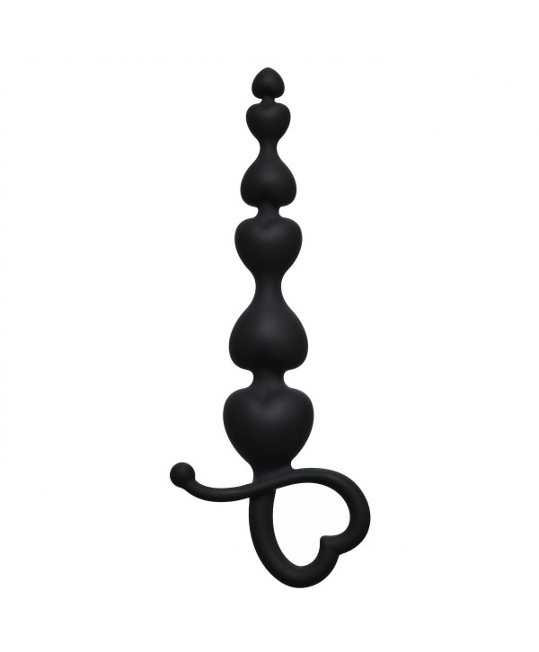 Чёрная анальная цепочка Begginers Beads - 18 см.