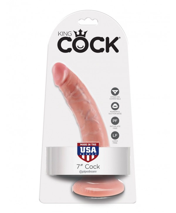 Телесный фаллоимитатор с присоской 7  Cock - 17,8 см.