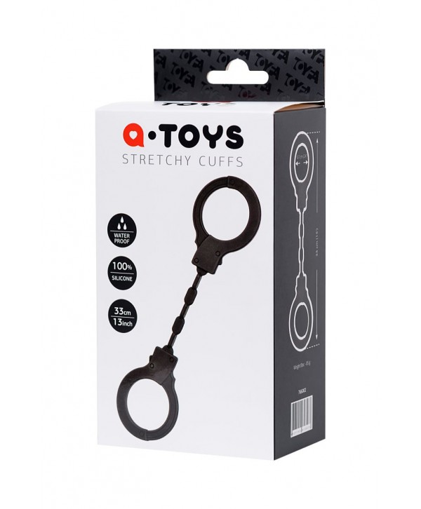 Черные силиконовые наручники A-Toys без ключа