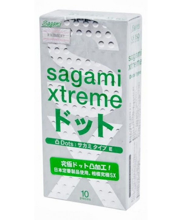 Презервативы Sagami Xtreme Type-E с точками - 10 шт.