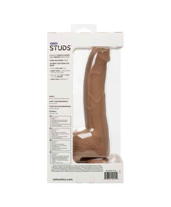 Коричневый фаллоимитатор Silicone Studs 8  - 25,5 см.