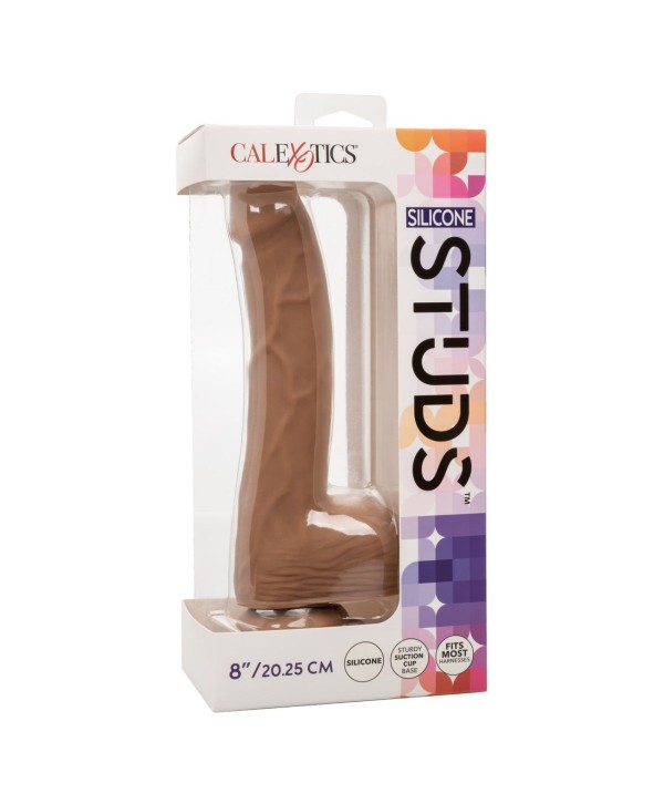 Коричневый фаллоимитатор Silicone Studs 8  - 25,5 см.