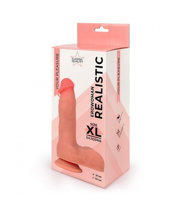 Телесный фаллоимитатор на присоске Erowoman Realistic