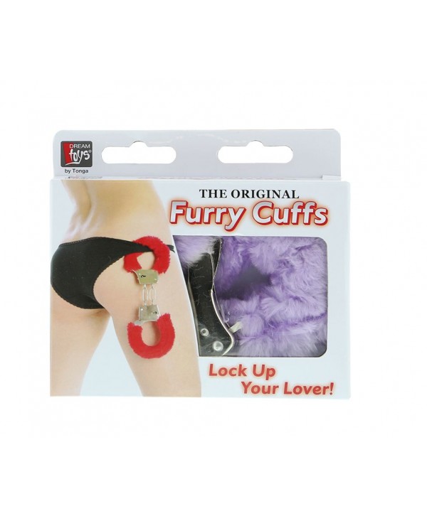 Фиолетовые меховые наручники METAL HANDCUFF WITH PLUSH LAVENDER