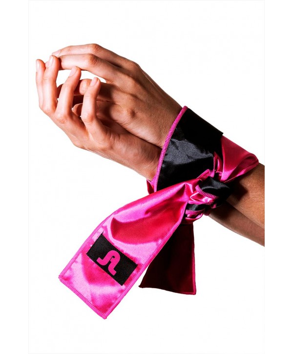 Черно-розовая атласная повязка на глаза Satin Sash