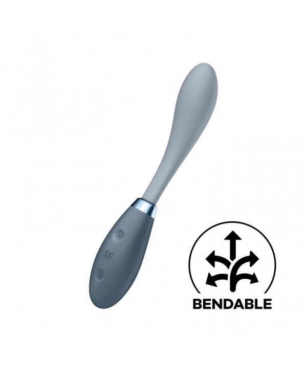 Серый вибромассажер G-Spot Flex 3 - 19,5 см.