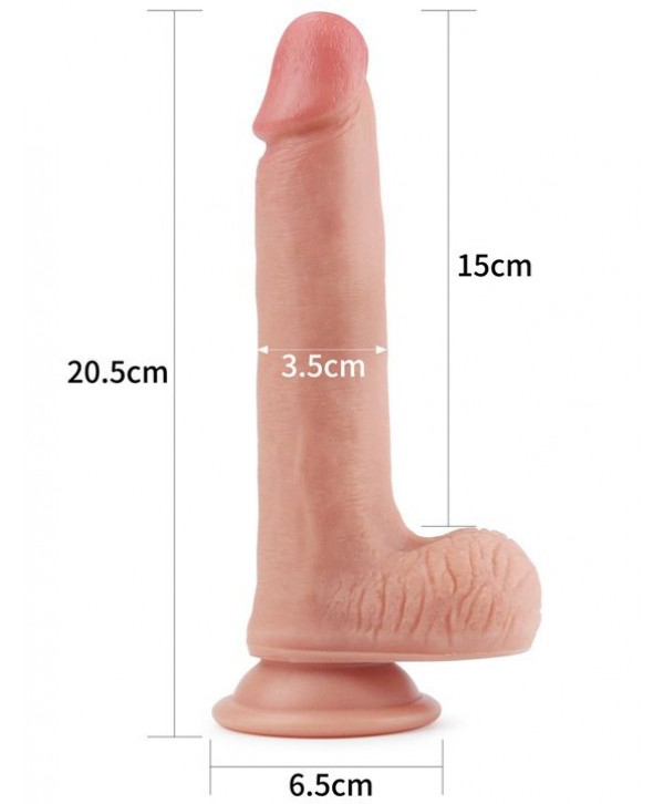Телесный фаллоимитатор 8 Dual-Layered Silicone Nature Cock - 20,5 см.