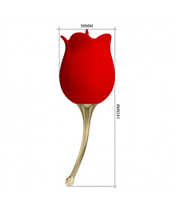 Красный клиторальный вибромассажёр Rose Lover