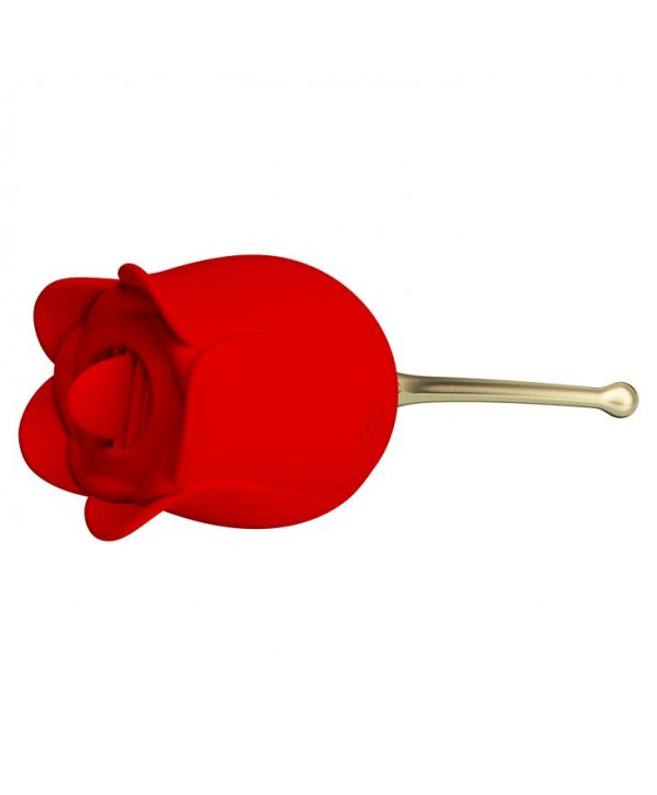 Красный клиторальный вибромассажёр Rose Lover