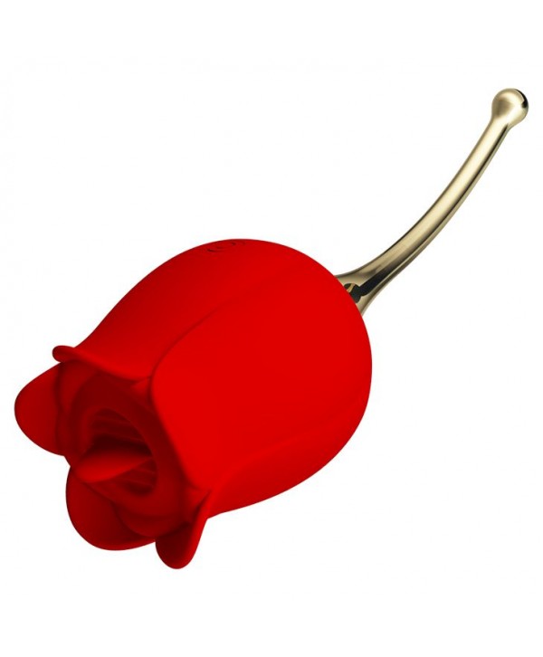 Красный клиторальный вибромассажёр Rose Lover