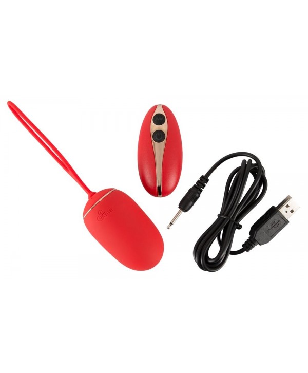 Красное виброяйцо Remote Controlled Love Ball с пультом ДУ