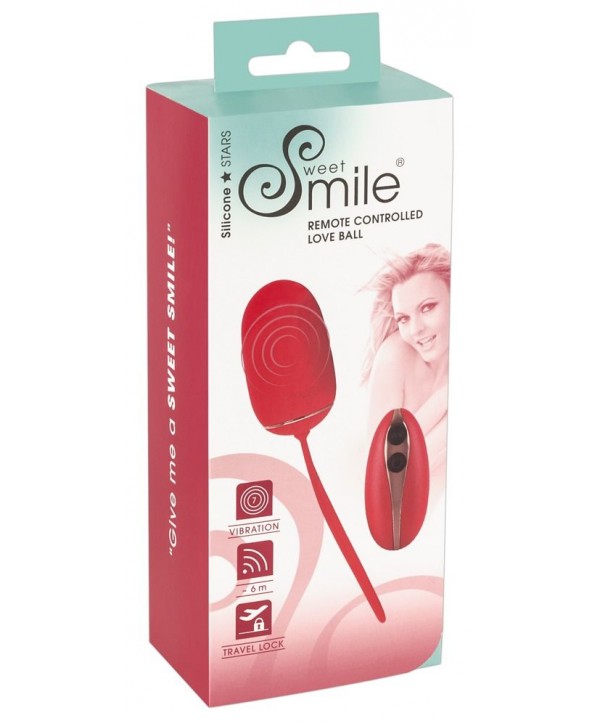 Красное виброяйцо Remote Controlled Love Ball с пультом ДУ
