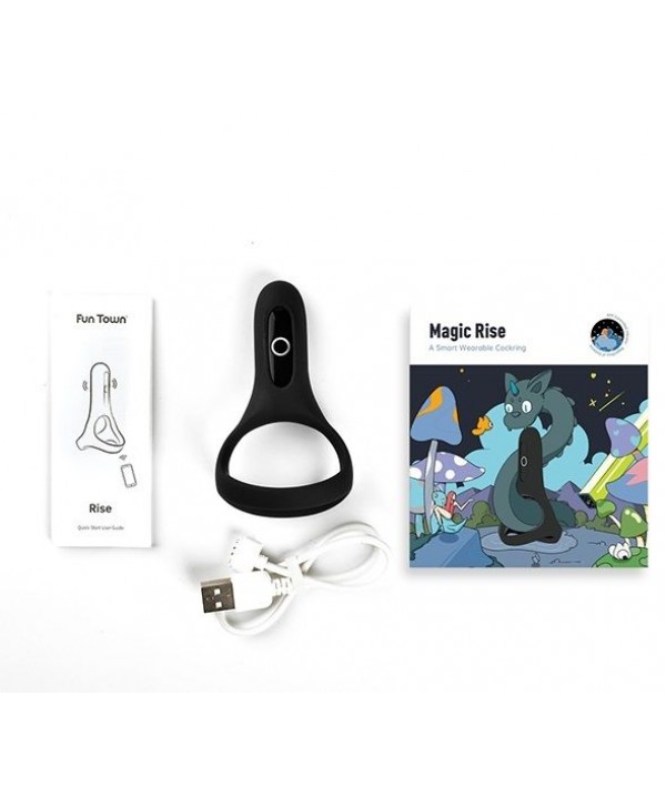 Черное виброкольцо Magic Motion Rise с подхватом мошонки
