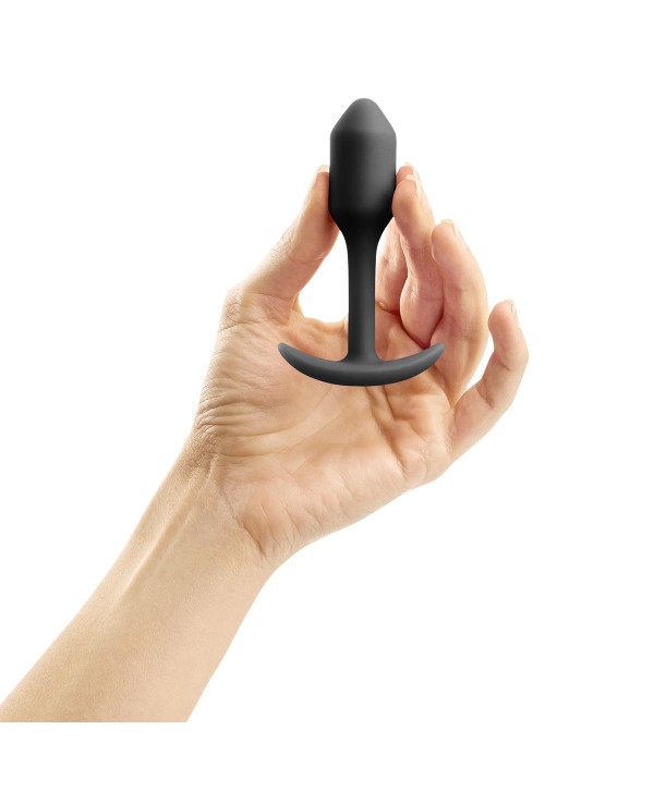 Чёрная пробка для ношения B-vibe Snug Plug 1 - 9,4 см.