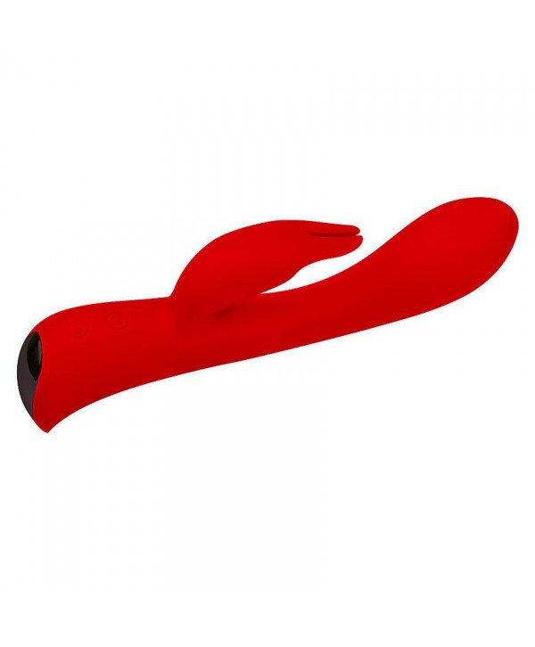 Красный вибромассажер-кролик 5  Silicone Bunny Love - 19,1 см.