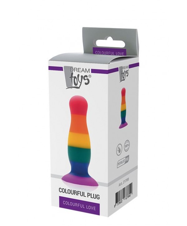 Разноцветная анальная пробка COLOURFUL PLUG - 12,5 см.