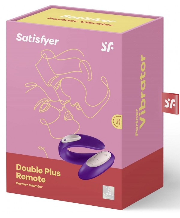 Фиолетовый вибратор для пар Satisfyer Double Plus Remote с пультом ДУ