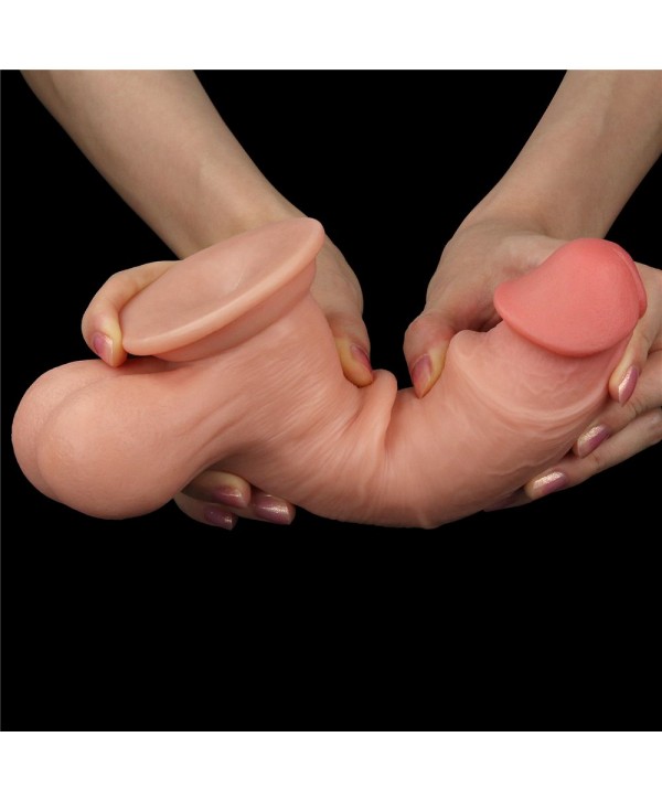 Телесный фаллоимитатор Sliding Skin Dual Layer Dong - 19,5 см.