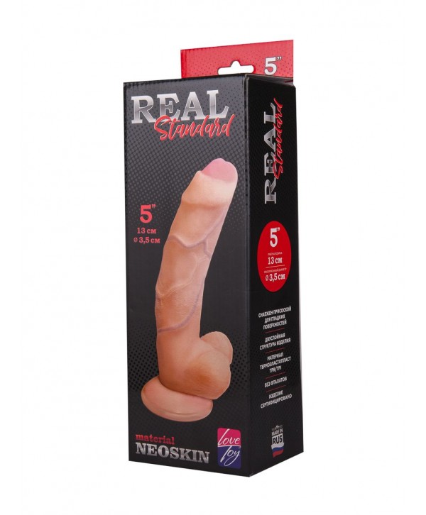 Фаллоимитатор REAL Standard с полузакрытой головкой - 18 см.