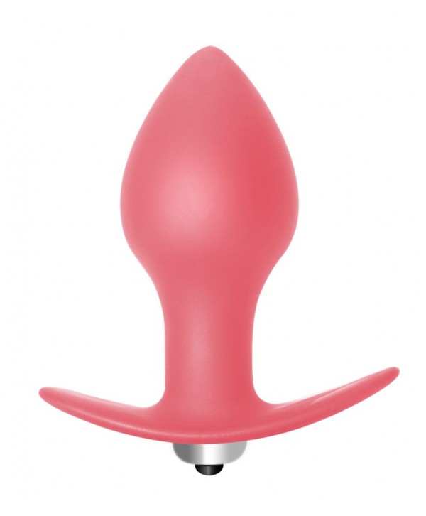 Розовая анальная вибропробка Bulb Anal Plug - 10 см.