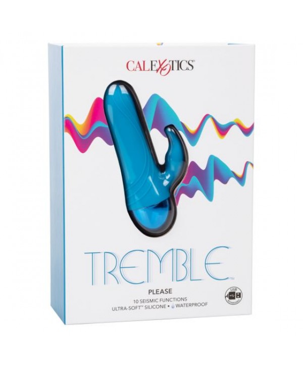 Голубой мини-вибратор Tremble Please - 12 см.
