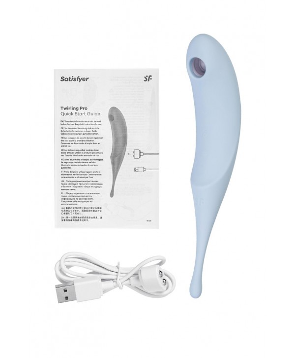 Голубой вакуум-волновой стимулятор клитора Satisfyer Twirling Pro