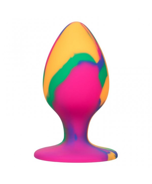 Яркая анальная пробка Cheeky Large Tie-Dye Plug - 9 см.