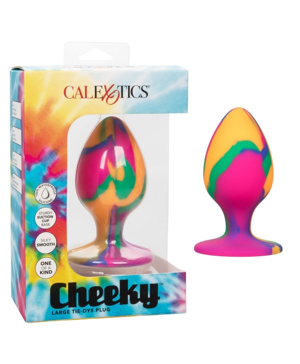 Яркая анальная пробка Cheeky Large Tie-Dye Plug - 9 см.