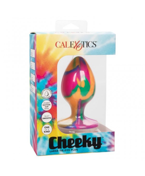 Яркая анальная пробка Cheeky Large Tie-Dye Plug - 9 см.