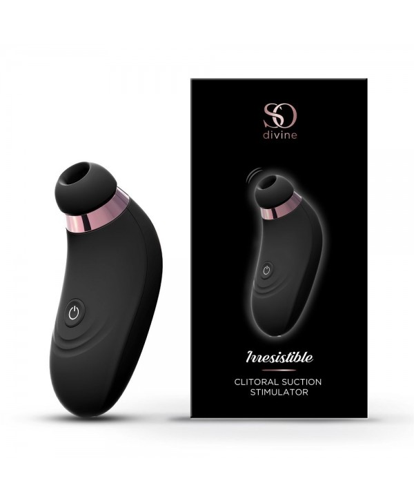 Черный вакуумный стимулятор So Divine Irresistible Clitoral Suction