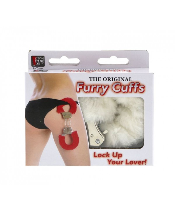 Металлические наручники с белой меховой опушкой METAL HANDCUFF WITH PLUSH WHITE