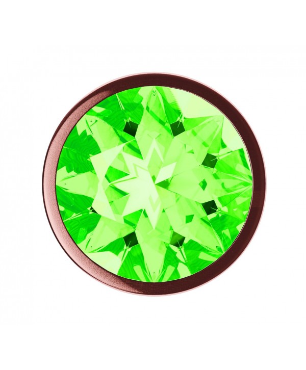 Пробка цвета розового золота с лаймовым кристаллом Diamond Emerald Shine S - 7,2 см.