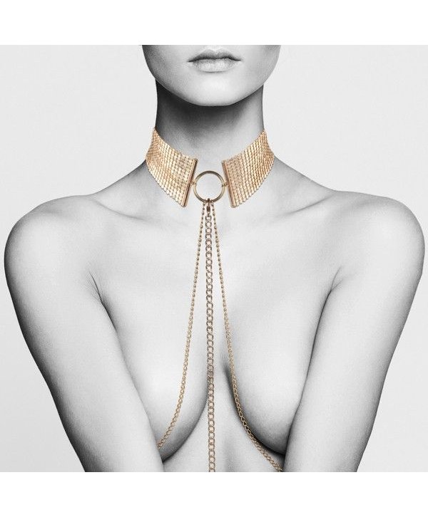 Золотистый ошейник с цепочками Desir Metallique Collar