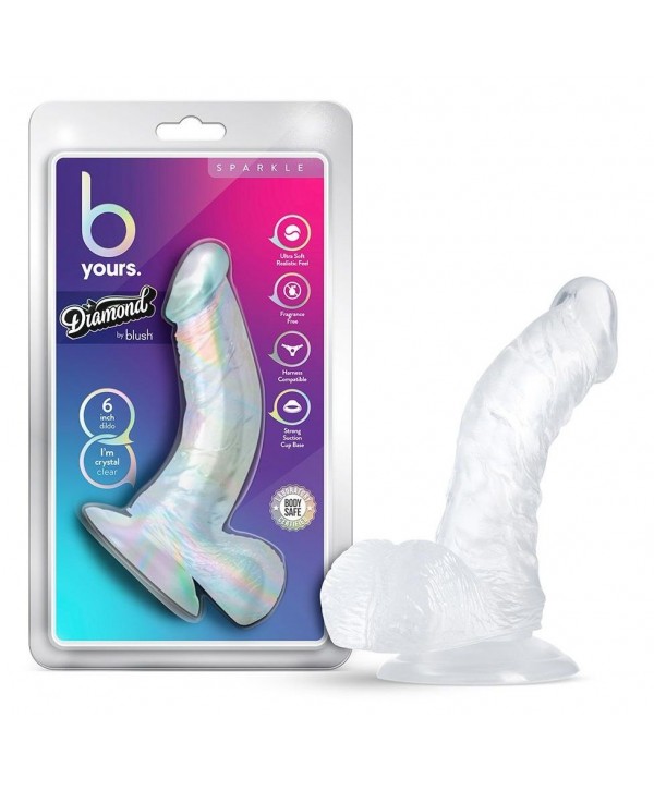 Прозрачный фаллоимитатор-реалистик Sparkle - 16,5 см.