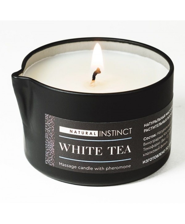 Массажная свеча с феромонами Natural Instinct WHITE TEA - 70 мл.