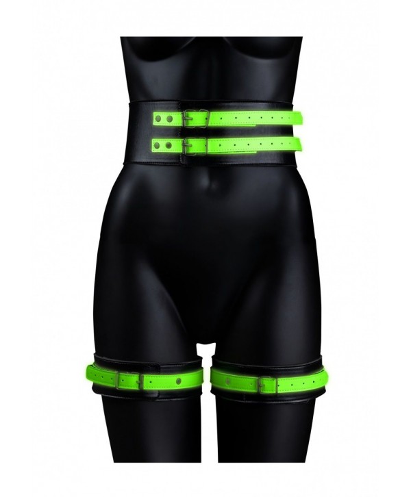 Набор для бондажа Thigh Cuffs with Belt and Handcuffs - размер S-M
