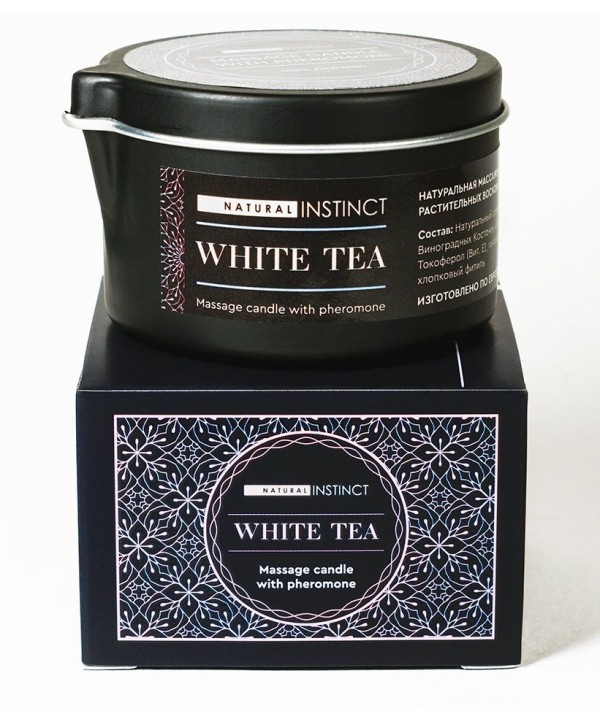 Массажная свеча с феромонами Natural Instinct WHITE TEA - 70 мл.