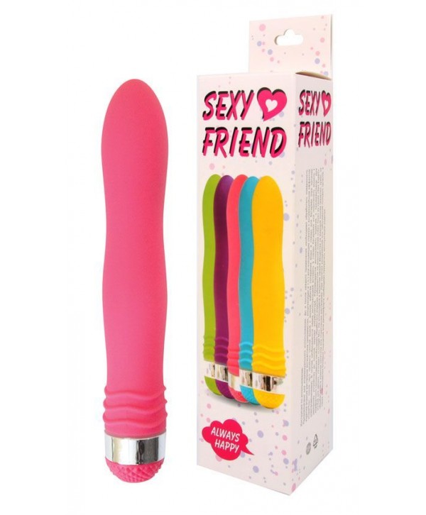 Розовый эргономичный вибратор Sexy Friend - 17,5 см.