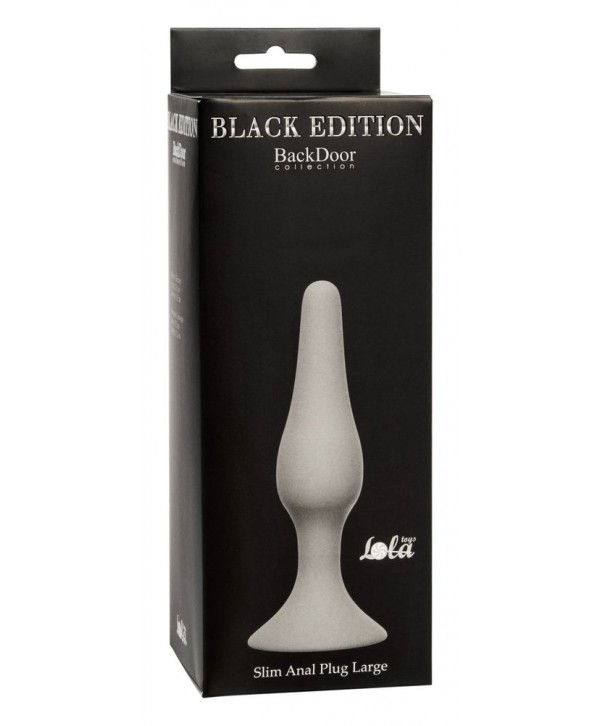 Светло-серая анальная пробка Slim Anal Plug Large - 12,5 см.