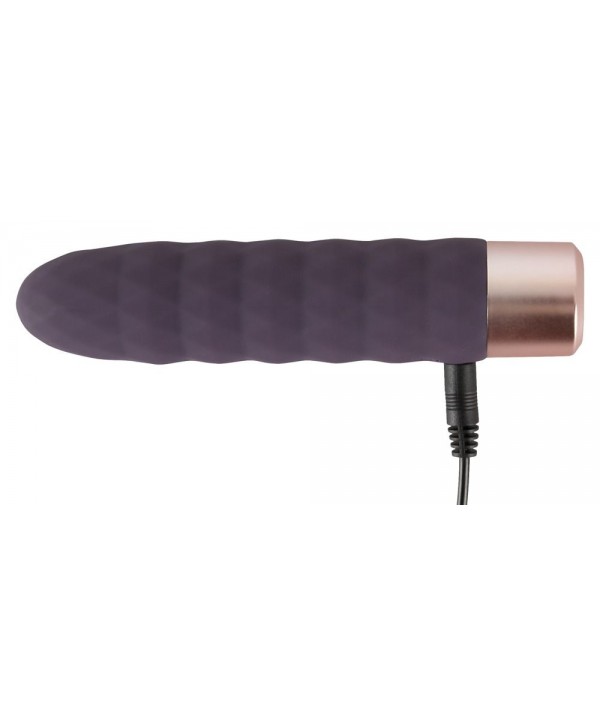Фиолетовый мини-вибратор Elegant Diamond Vibe - 15 см.
