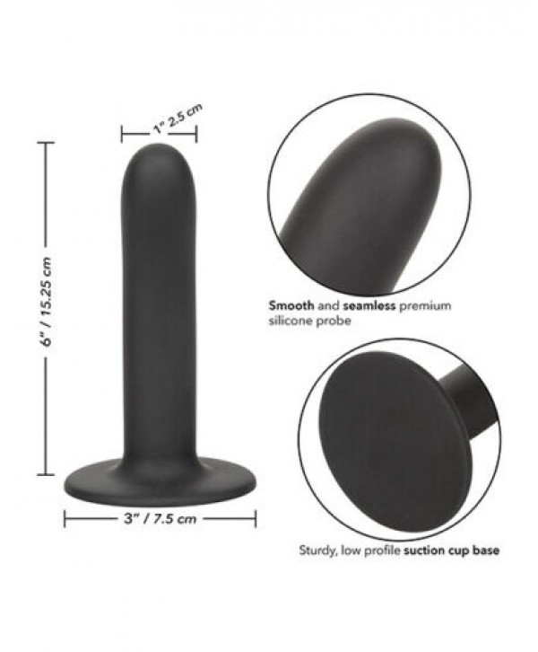 Черный анальный стимулятор Silicone Smooth Probe - 15,25 см.