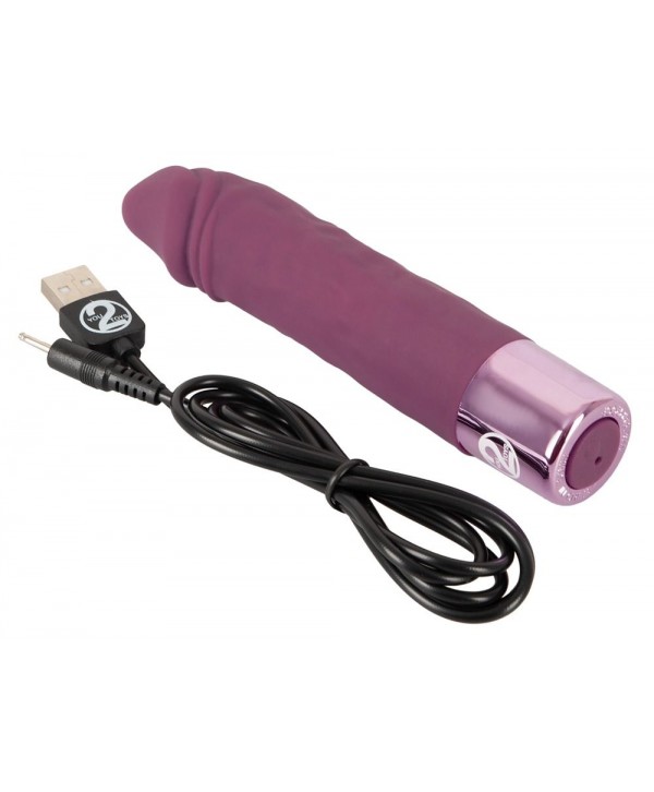Фиолетовый вибратор-реалистик Realistic Vibe - 14,3 см.