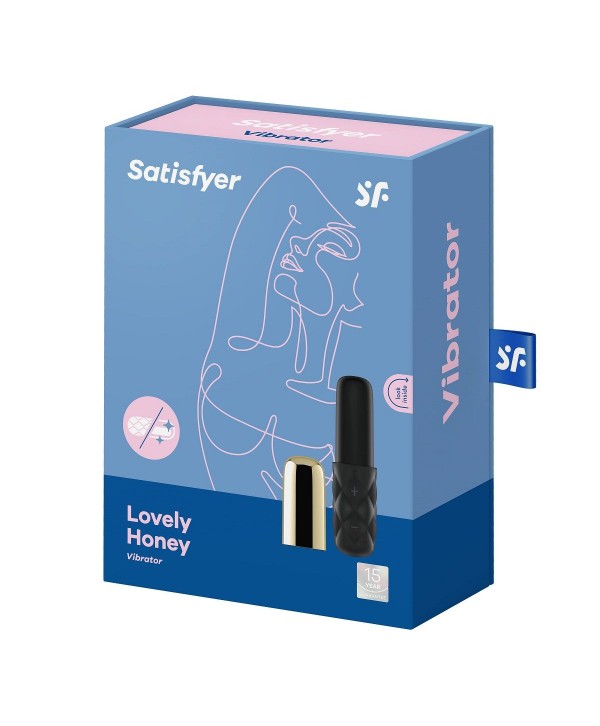 Чёрно-золотистая вибропуля Satisfyer Lovely Honey